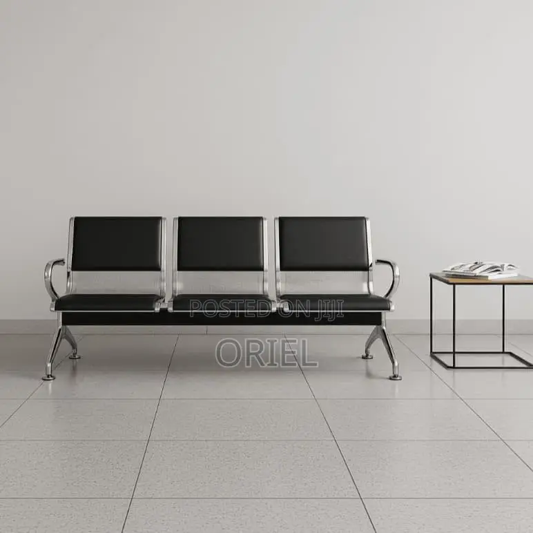 Office Waiting Bench : 3-Seater Office Reception Bench