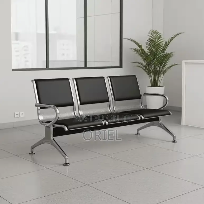 Office Waiting Bench : 3-Seater Office Reception Bench