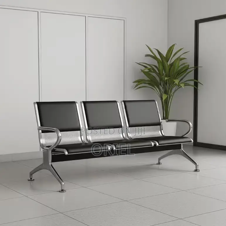 Office Waiting Bench : 3-Seater Office Reception Bench