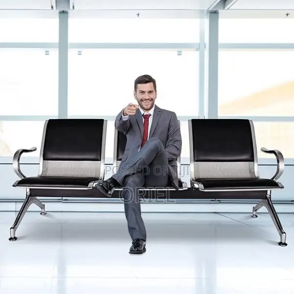 Office Waiting Bench : 3-Seater Office Reception Bench