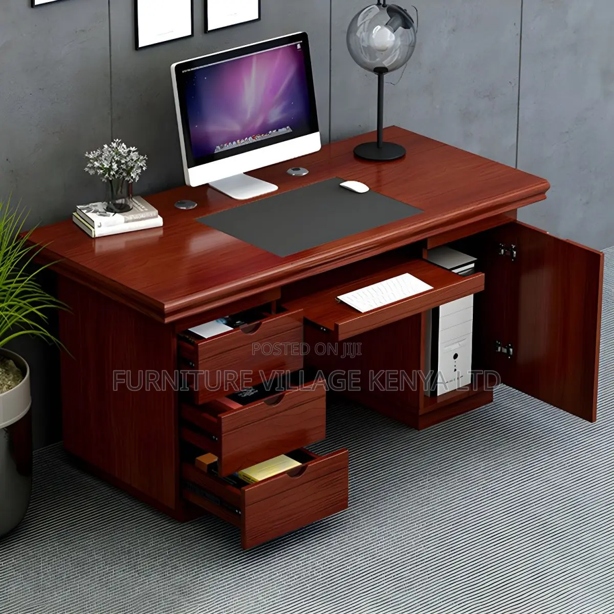 120cm Executive Office Desk With Drawers