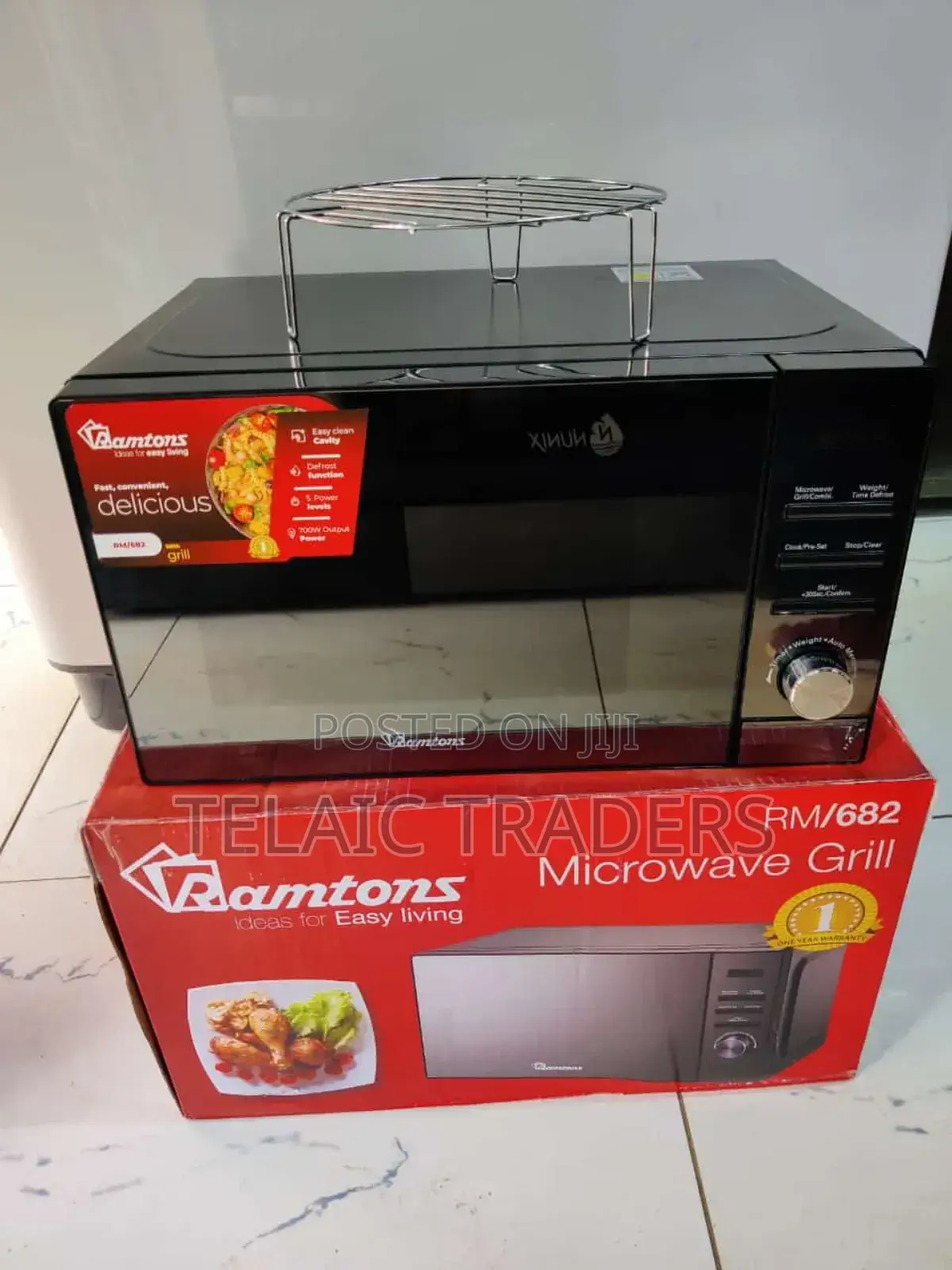 *Ramtons 20litres Digital Microwave Rm 682 With Grill (Black Glass)