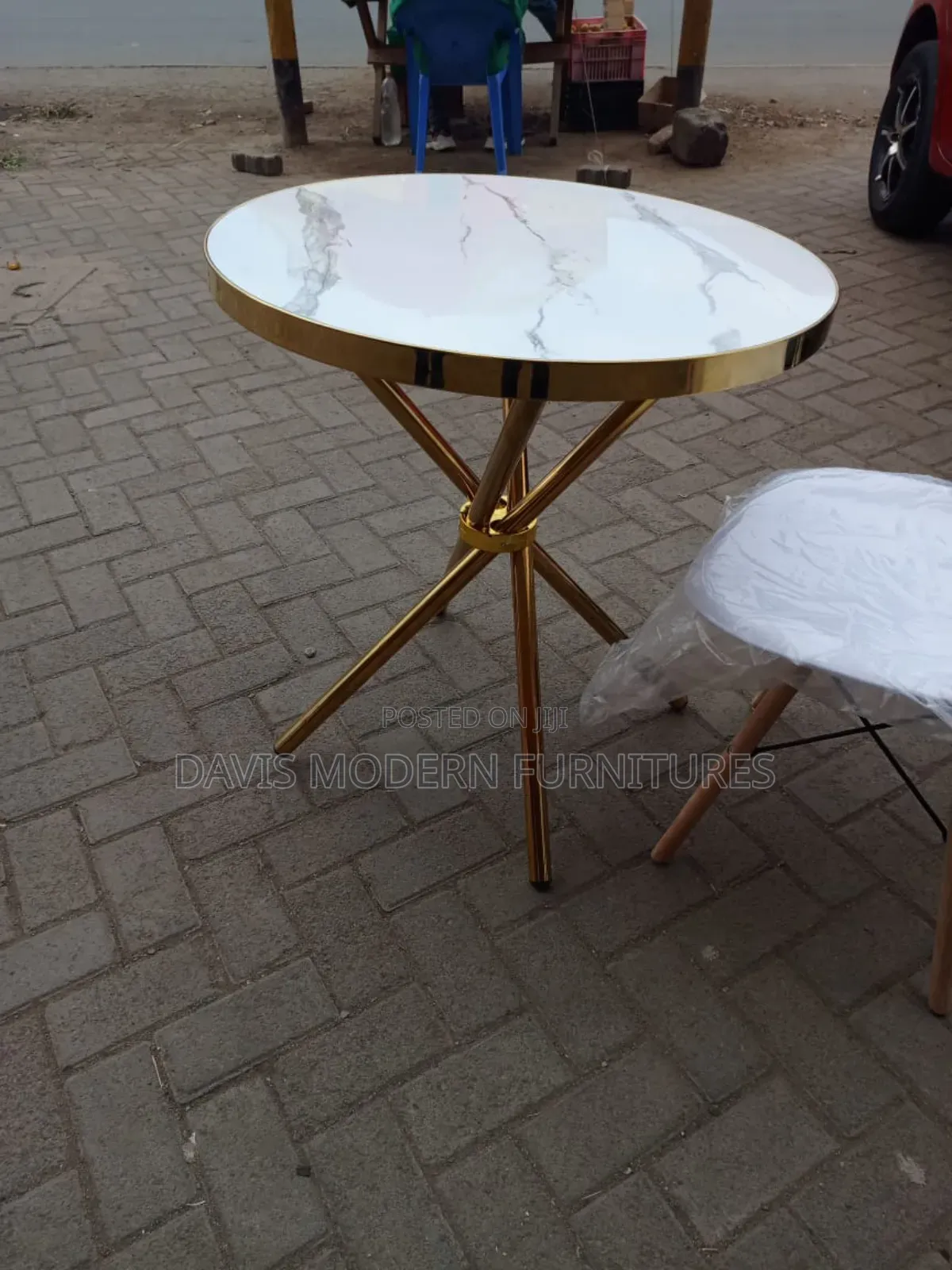 Round Marble-Top Dining