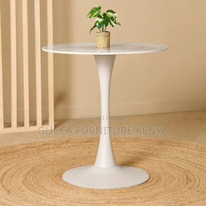 White Round Marble Eames Dining Table