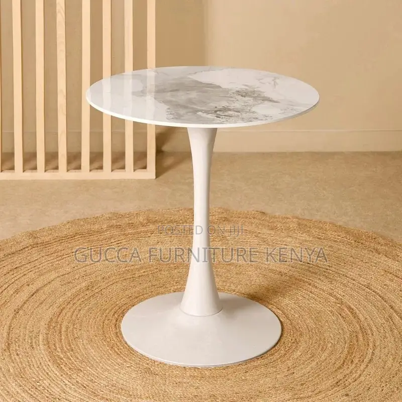 White Round Marble Eames Dining Table