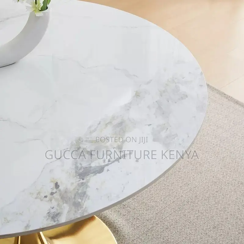 White Round Marble Eames Dining Table