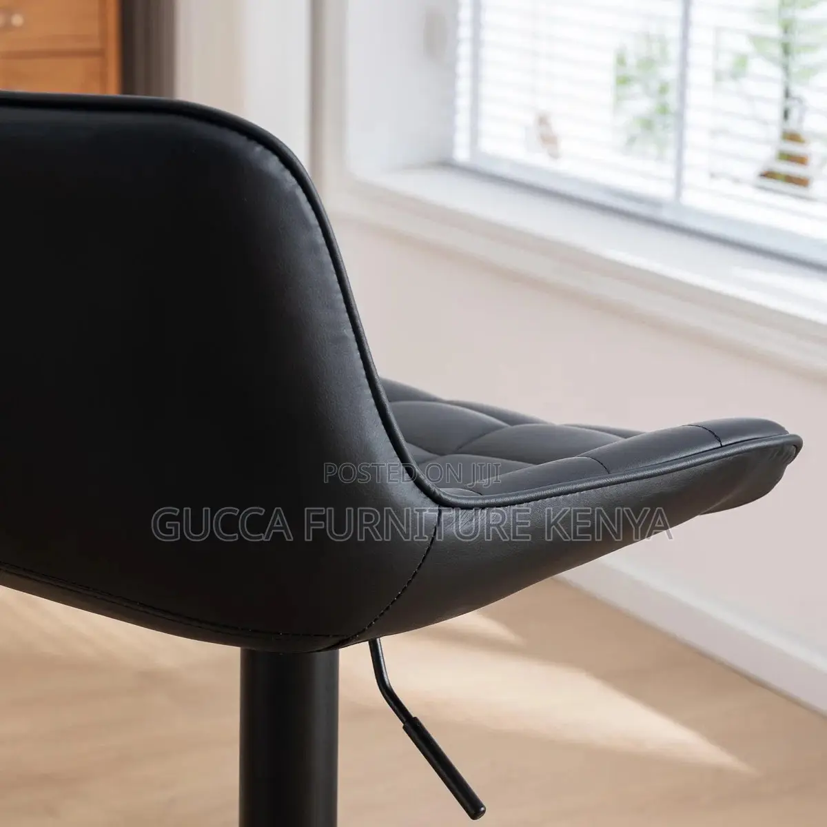 Leather Height Adjustable Counter Bar Stool