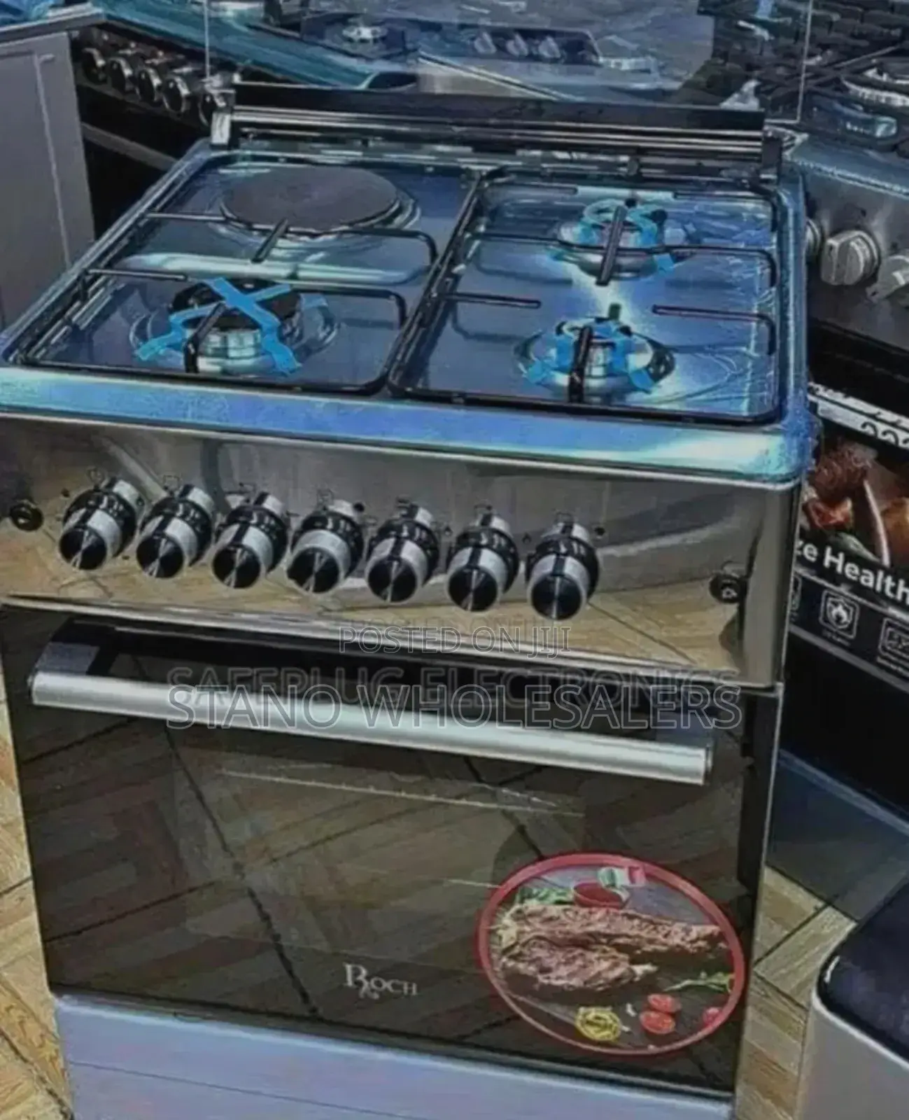 With Electric Oven- Roch 60×60 Standing 3+1 Cooker