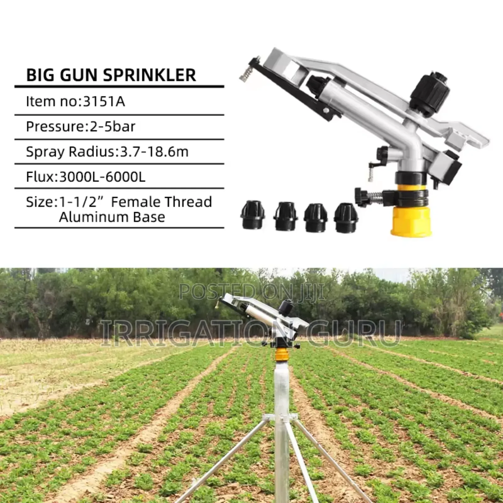 Water Sprayer Impact Rain Gun for Farms
