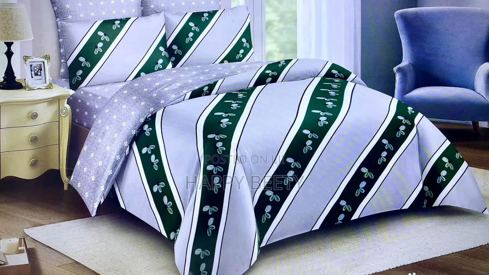 Cotton-Binded Duvet, One Bedsheet and Two Pillowcase Size 5*6