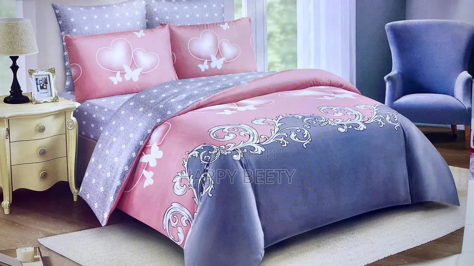 Cotton-Binded Duvet, One Bedsheet and Two Pillowcase Size 5*6