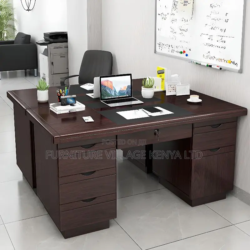 Executive Desks: 1.4 Meters Mahogany Office Table With Drawers