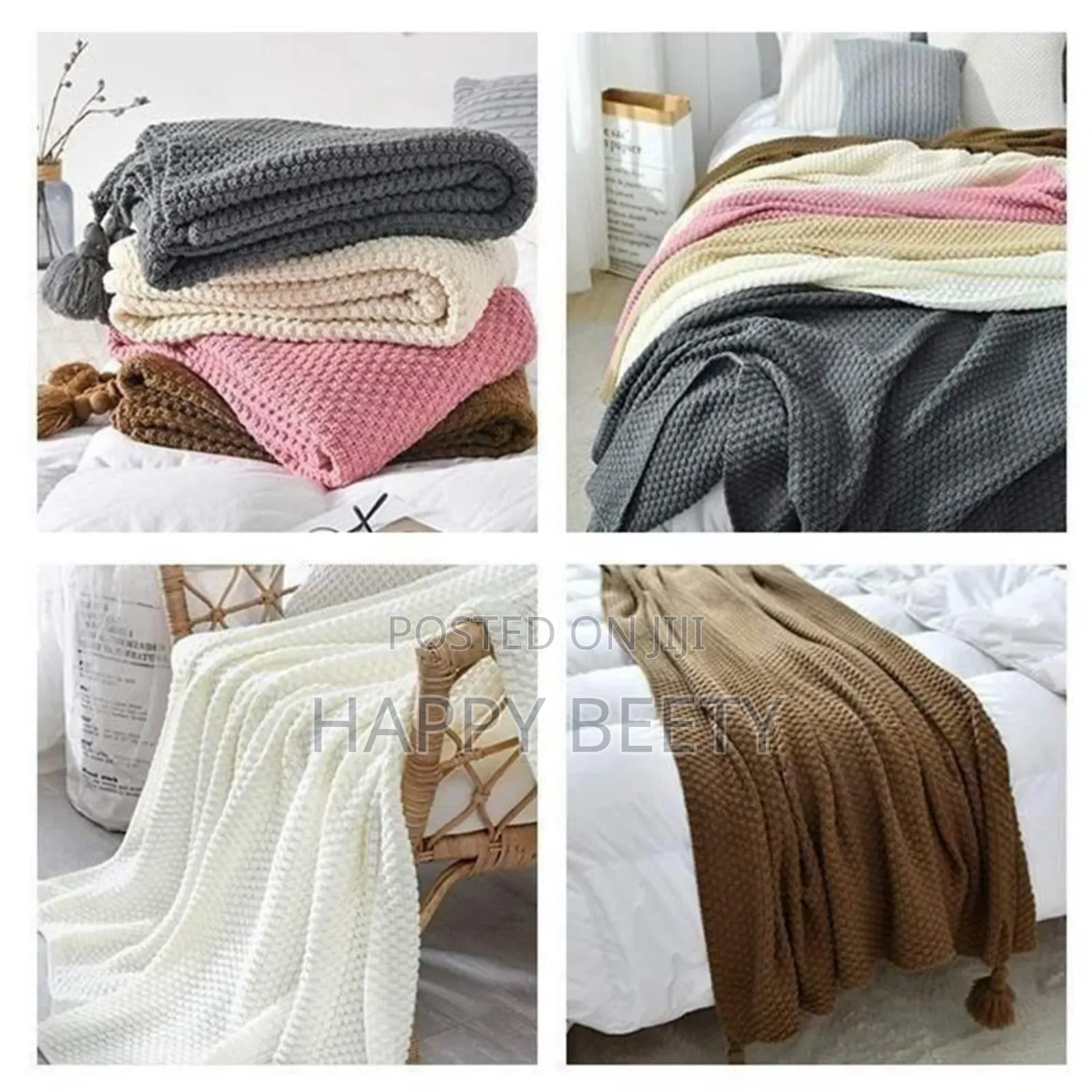 *High Quality Knitted Tassel Throw Blanket*