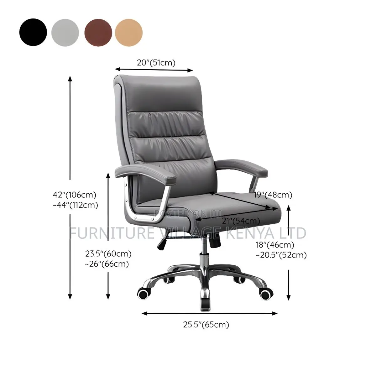 Office Chair| Brown & Black Executive Office Leather Seat