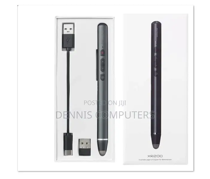 Rapoo Wireless Laser Presenter, Page Turining Pen Xr200 - Black