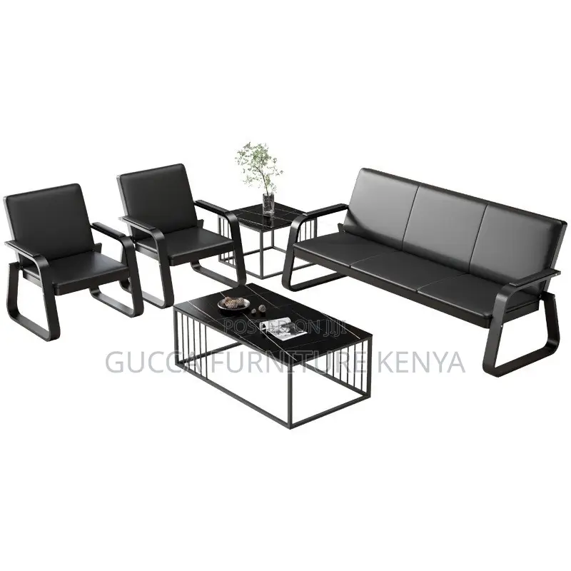 5-searter Leather Executive Reception Sofa Set