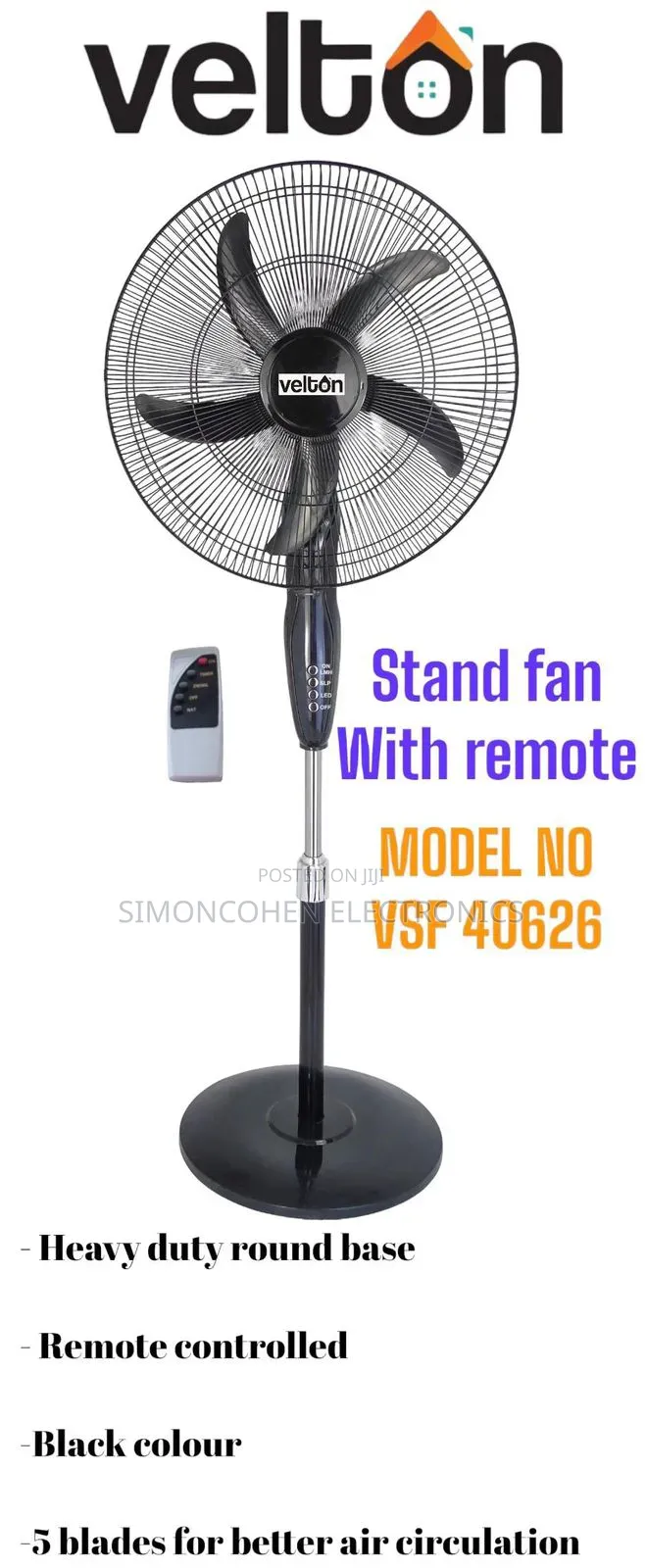 Heavy Duty Stand Fan With Remote