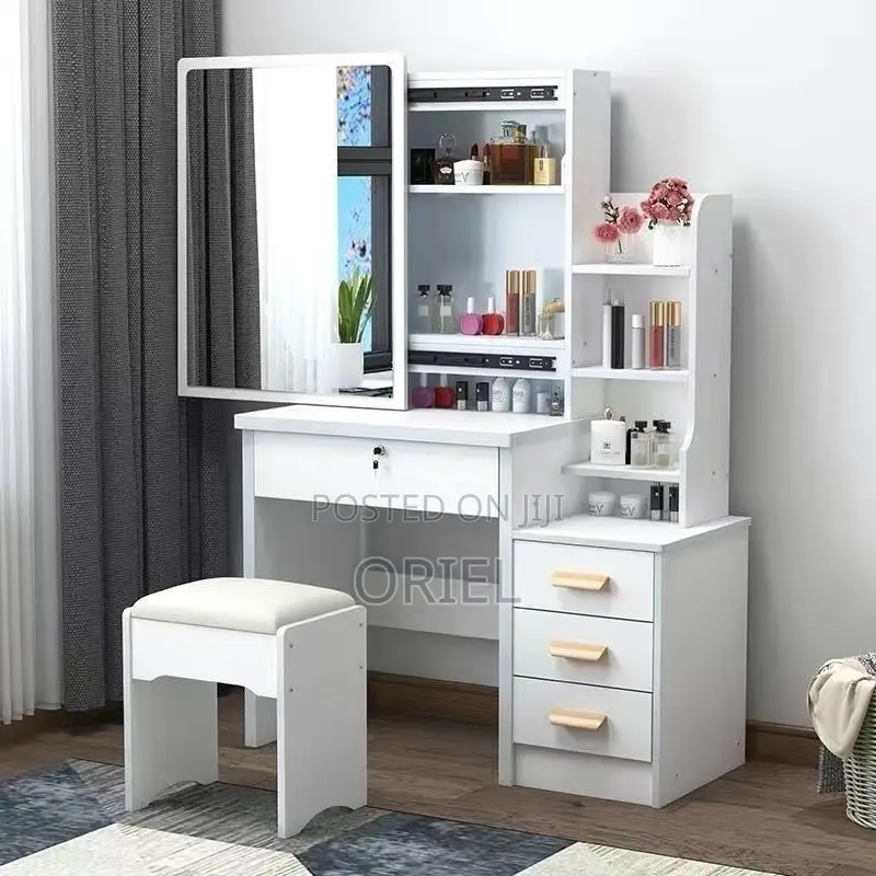 Home White Make-Up Desk With Mirror