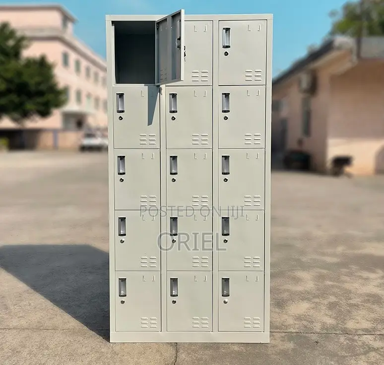 15-Locker Steel Office Storage Cabinet
