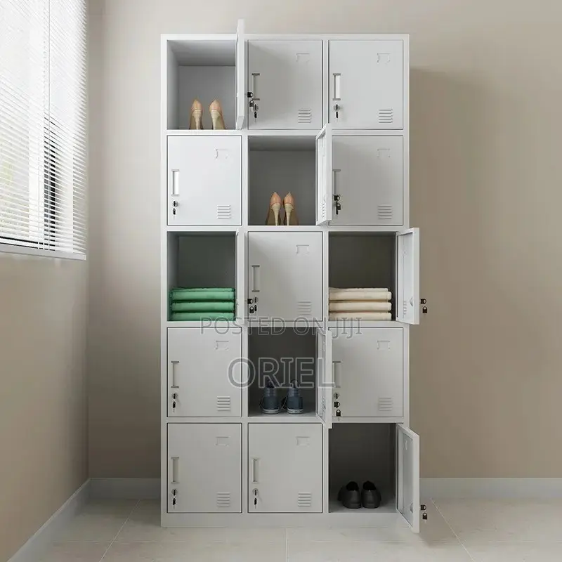 15-Locker Steel Office Storage Cabinet
