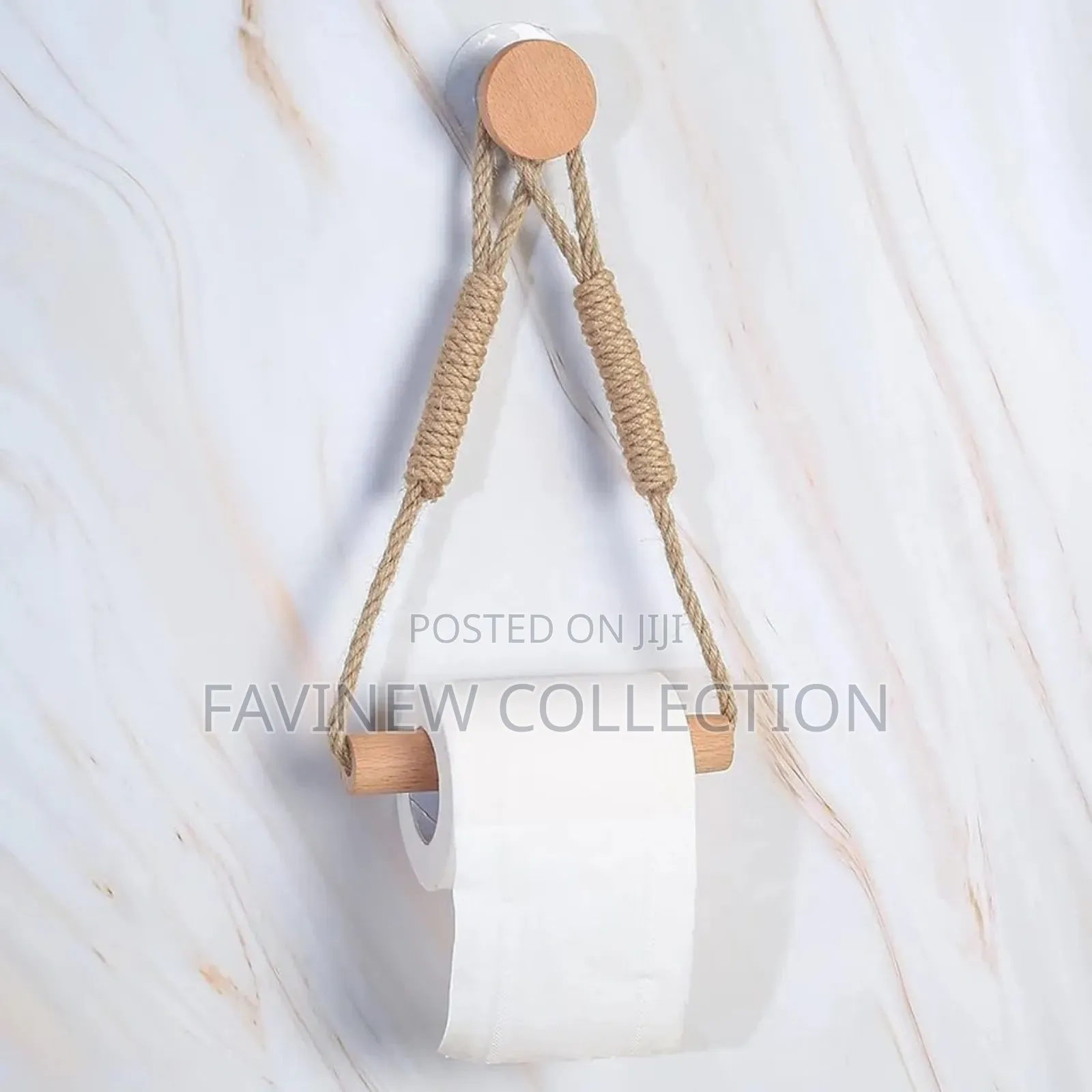 Hemp Rope With Bamboo Tissue Holder