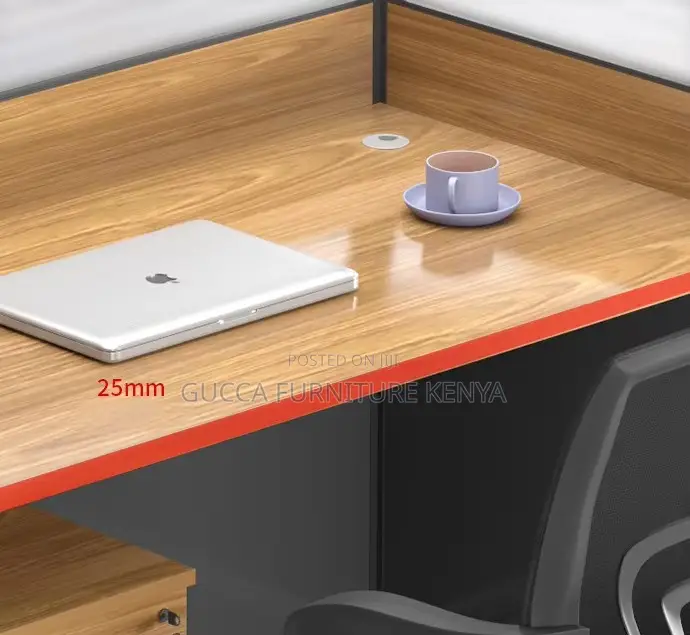 6-way Brown Modular Office Workstation