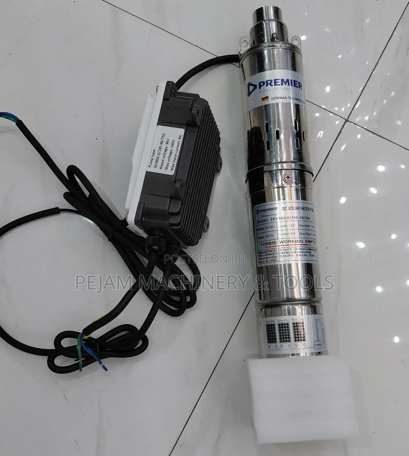 Premier Dc96v 0/140-96/750w Solar Submersible Pump