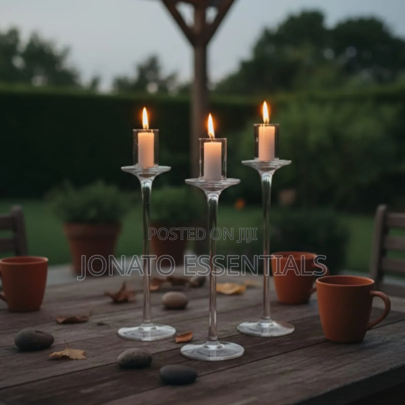 Glass Candle Holders, Elegant 3 Piece Set for Home Decor