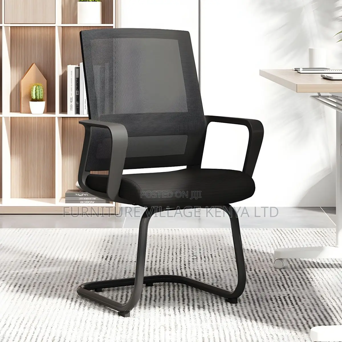 Mid Back Home Office Chair Black Frame Modern Conference Chair