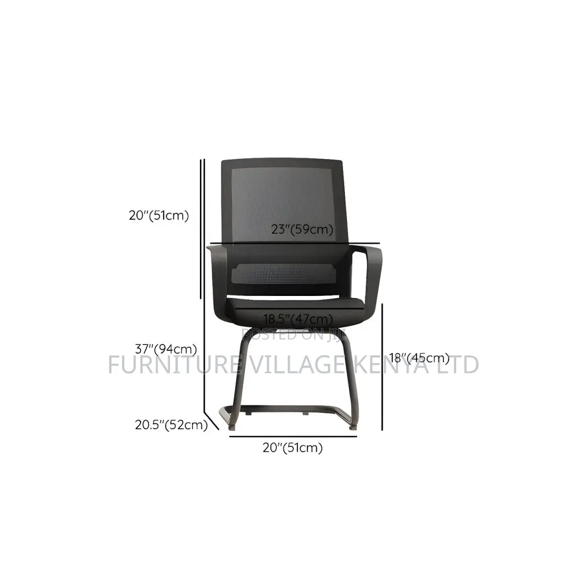 Mid Back Home Office Chair Black Frame Modern Conference Chair