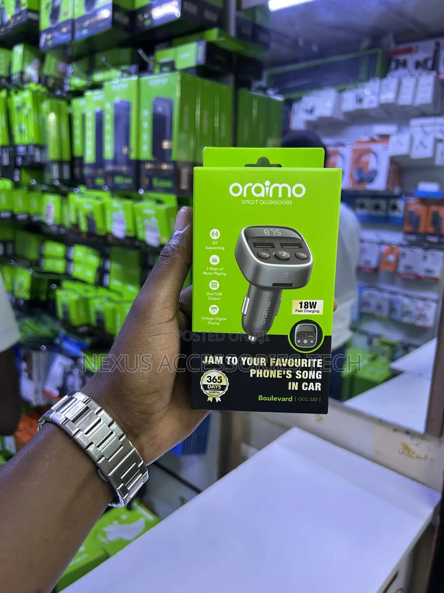 Oraimo Boulevard 18w Car Charger Fm Modulator – Fast Charging