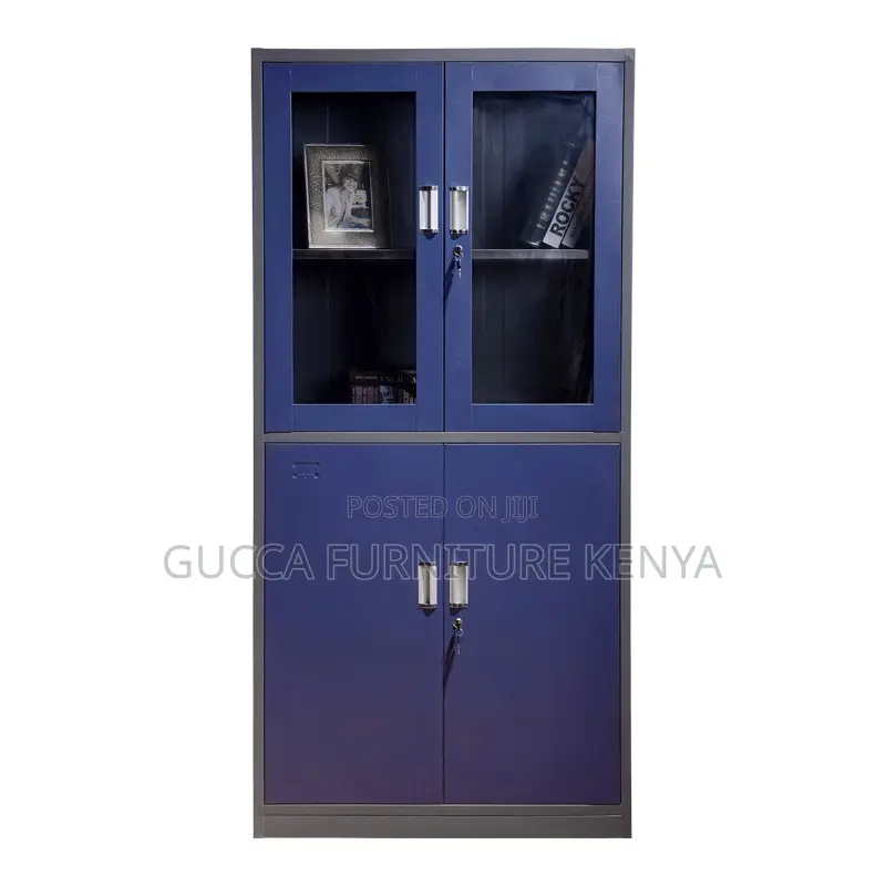 2-door Steel Office Filling Cabinet With Safe-blue