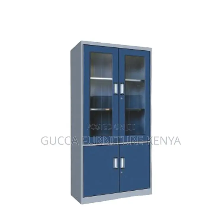 2-door Steel Office Filling Cabinet With Safe-blue
