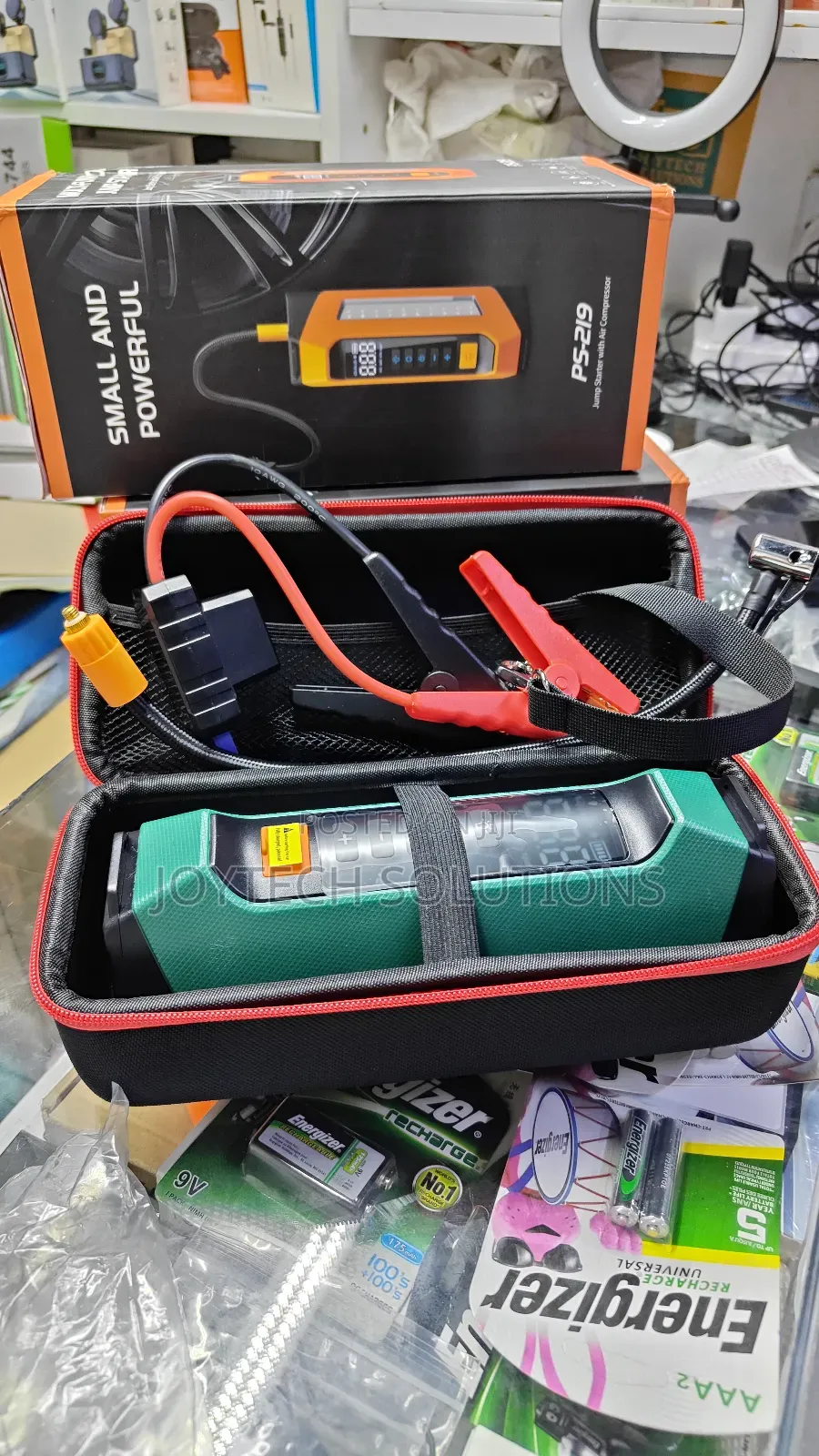 Motor Vehicle/Cycle Jump Starter With Air Compressor