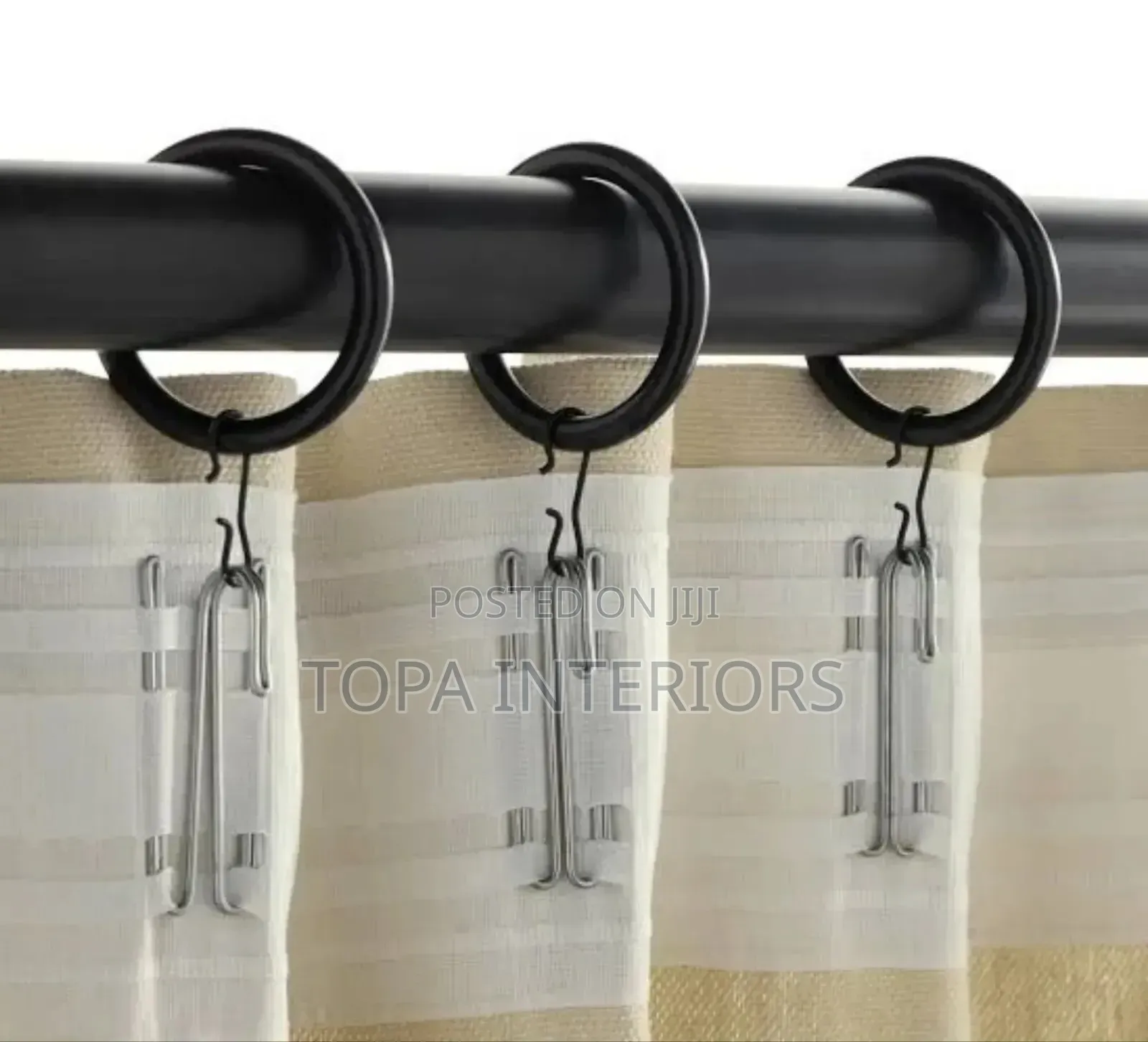 Black Curtain Drapery Metal Rings for Curtain Installation