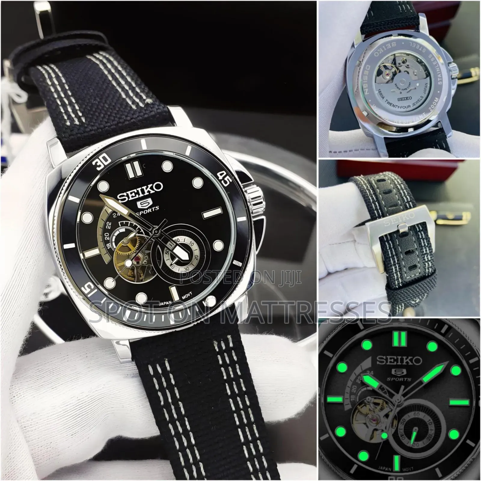 Seiko 5 Sports Automatic Watch. Functional Chronograph. Night Mode