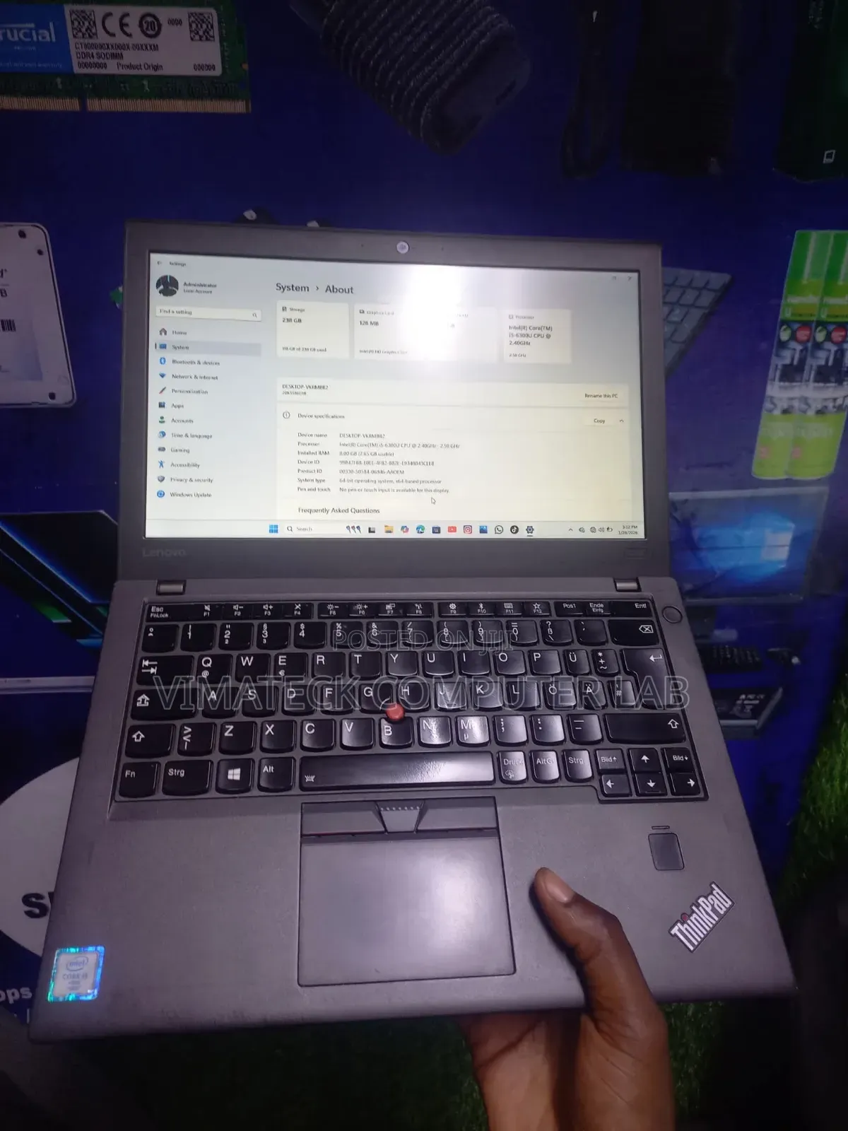 Laptop Lenovo ThinkPad X270 8GB Intel Core I5 SSHD (Hybrid) 256GB