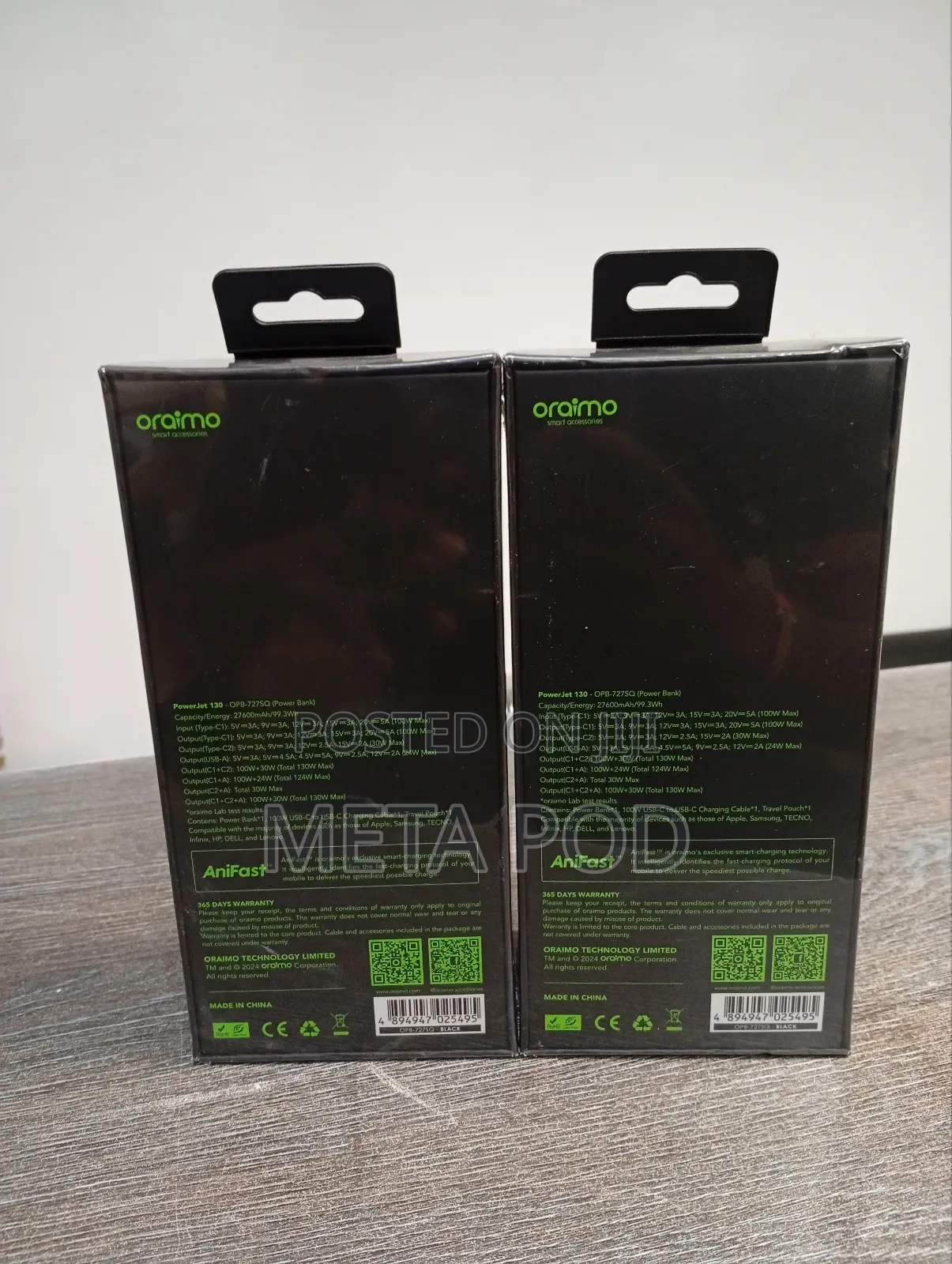 Oraimo Powerjet Opb-727sq 130w Power Bank for Laptops, Phone