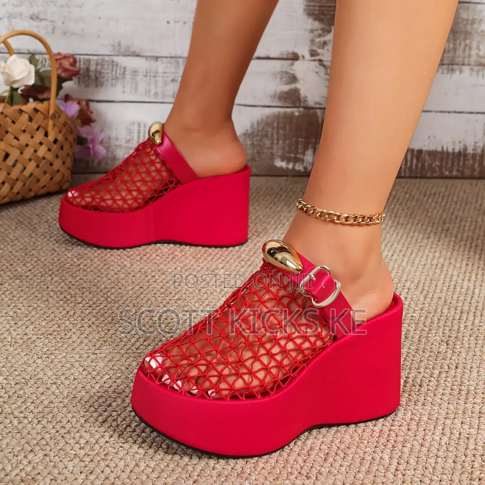 Ladies Mesh Wedge Platforms