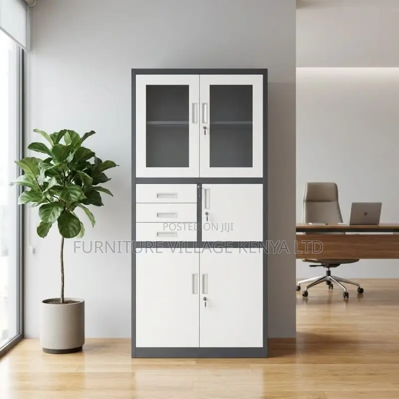 Storage Cabinets: 2-door Metallic File Cabinet With Safe