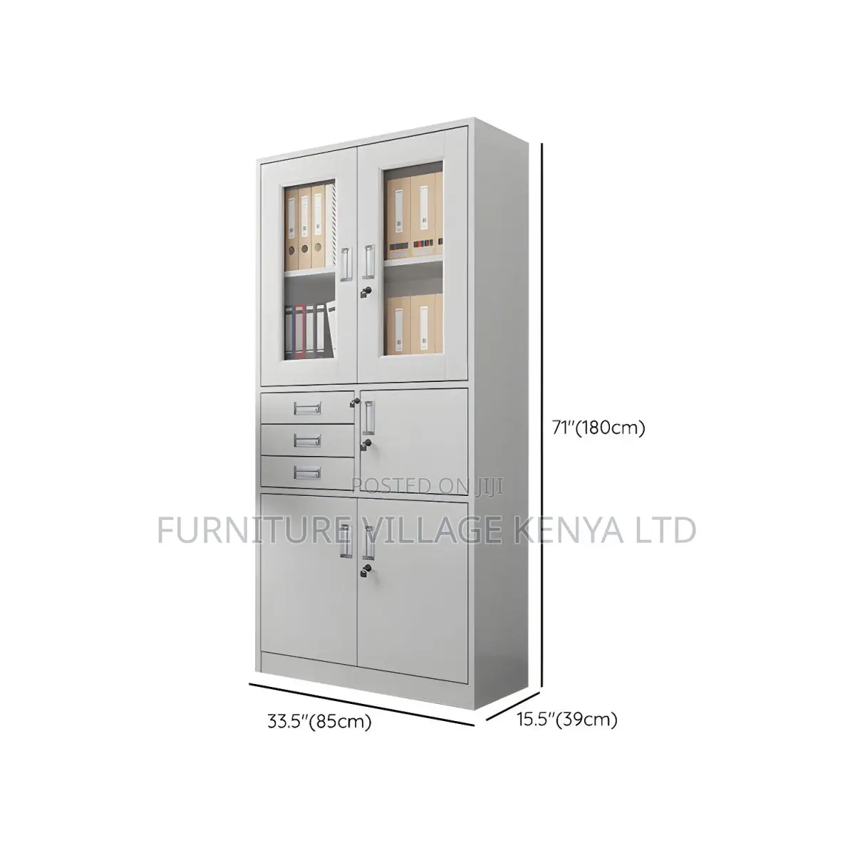 Storage Cabinets: 2-door Metallic File Cabinet With Safe