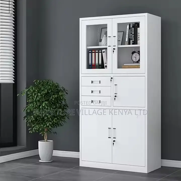 Storage Cabinets: 2-door Metallic File Cabinet With Safe