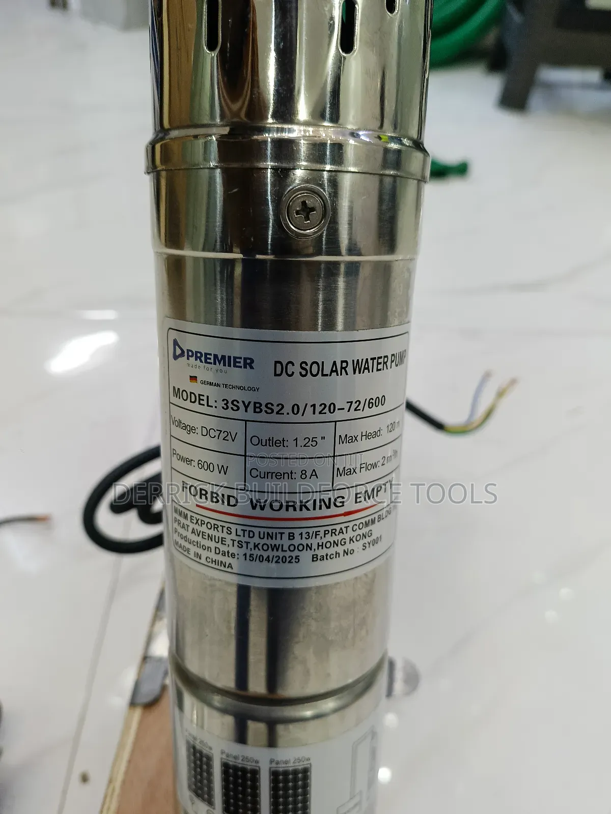 Premier Dc 72v 600w 120m Submersible Pump