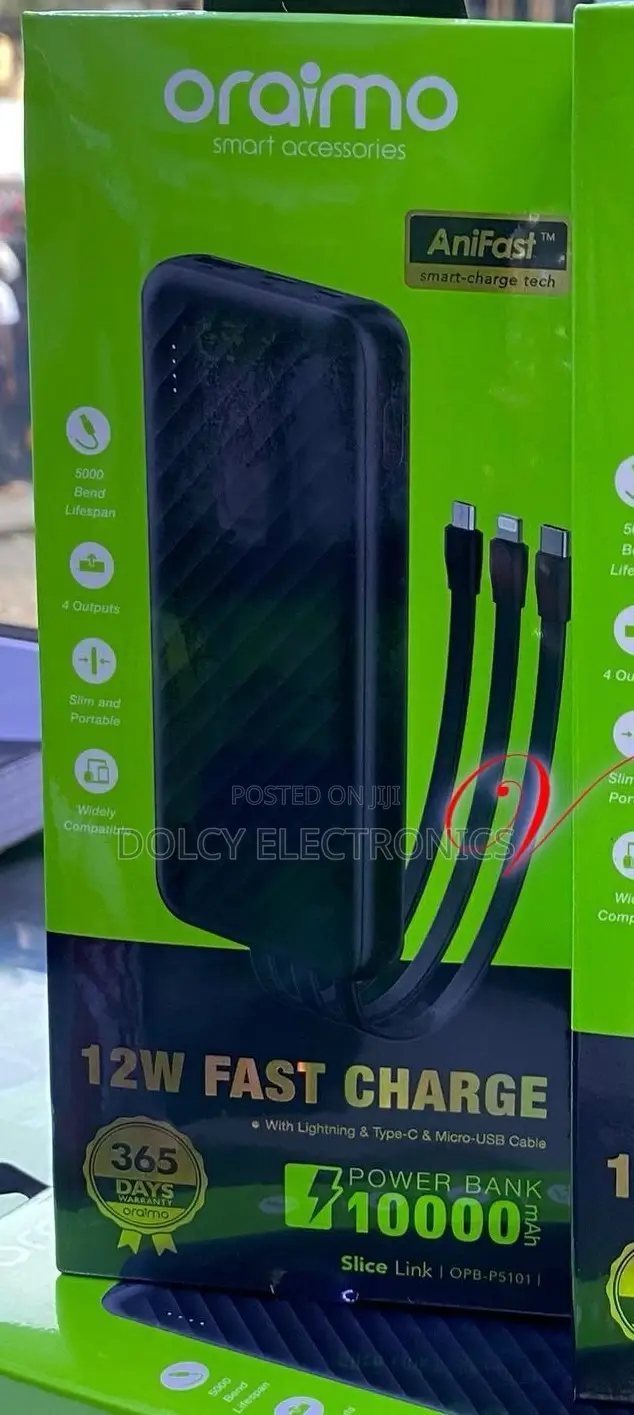 Oraimo Opb-P5101 10,000mah 12w Power Bank.