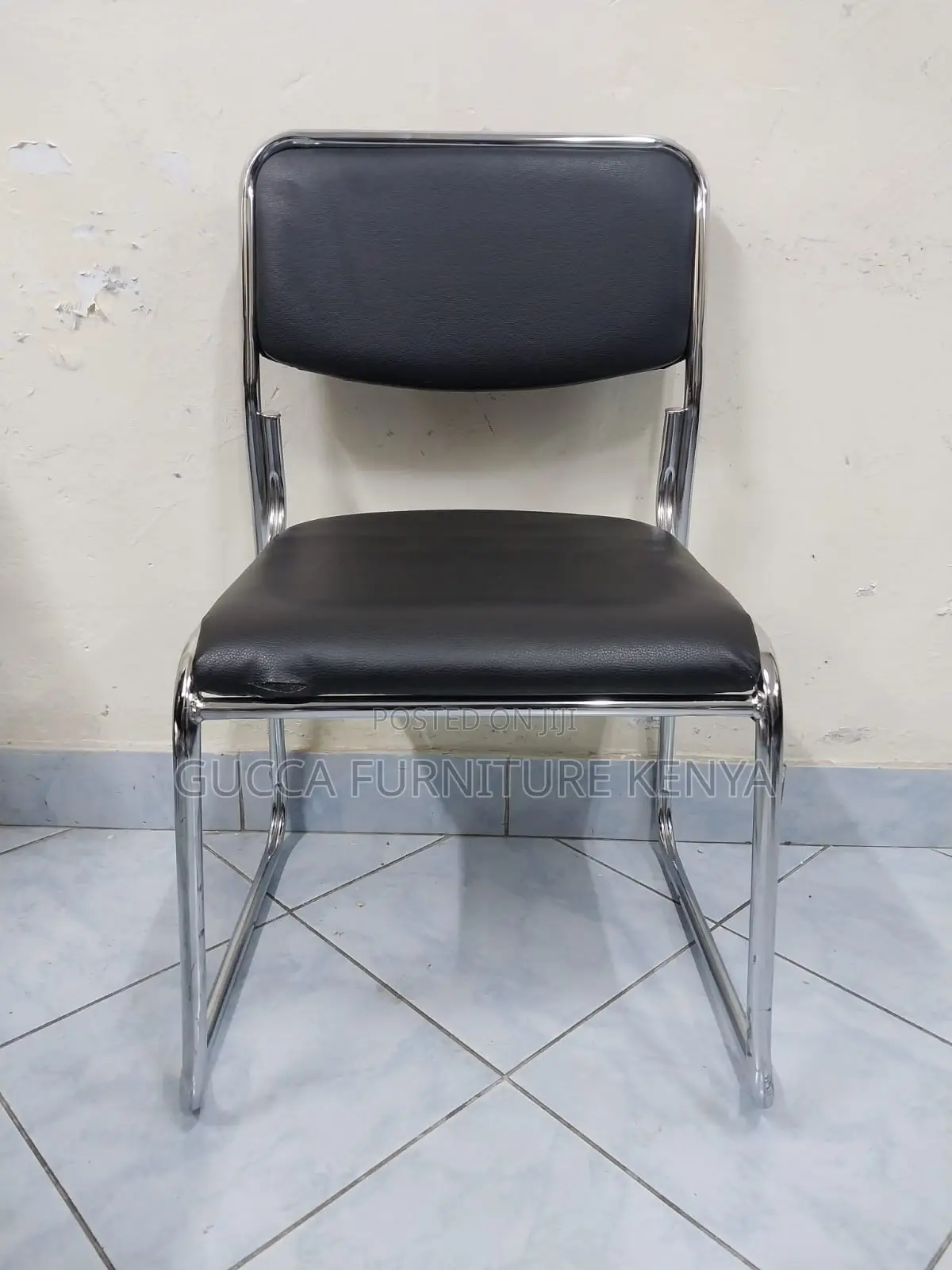 Mid Back Armless Office Chrome Guest Chair