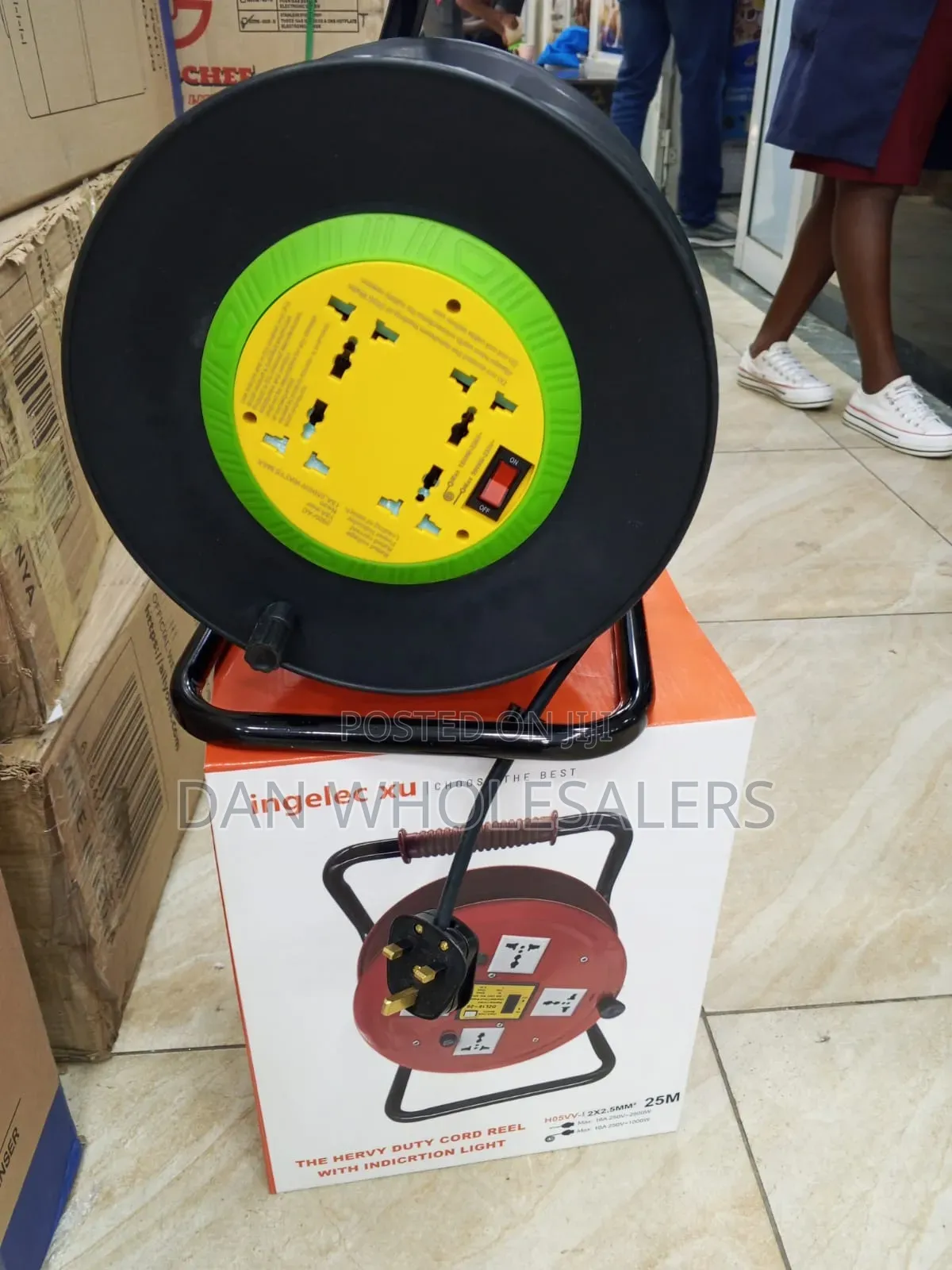 Extension Reel 25 Meters 2.5 Mm Cable Safe