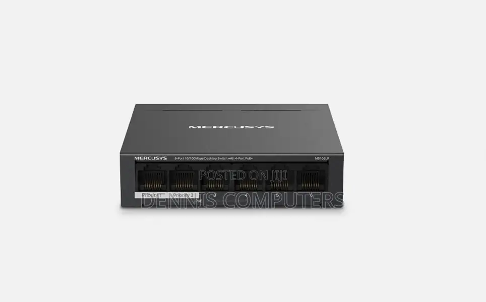 Mercusys 6-Port 10/100mbps Desktop Switch With 4-Port Poe+ -Tl-Ms106l