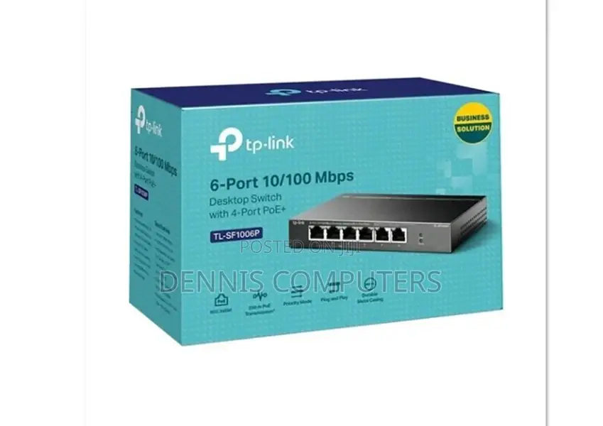 Tp-Link 6-Port 10/100mbps Desktop Switch With 4-Port Poe+ - Tl-Sf1006