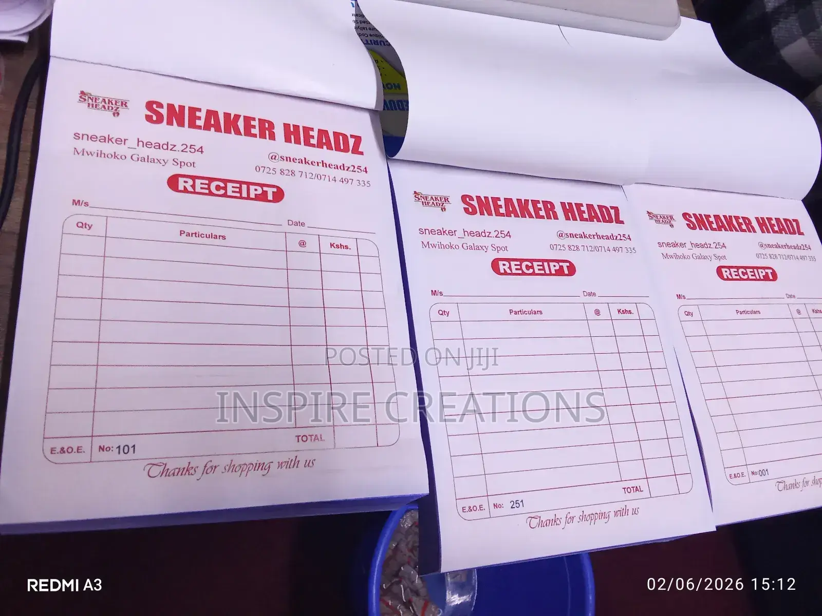 Custom Receipt/Delivery/Invoice Books✓