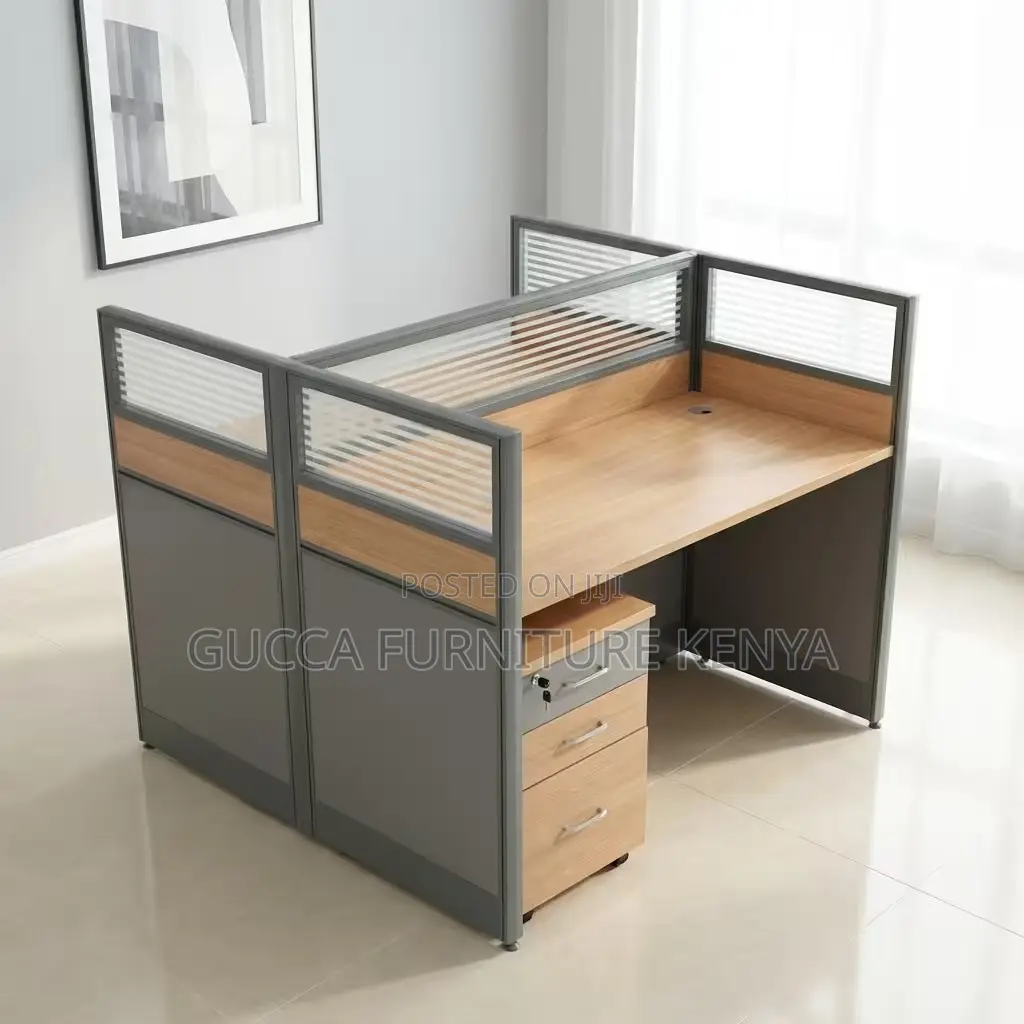 2-way Brown Modular Office Workstation